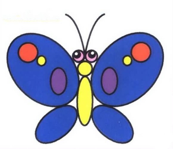 Colorful cute butterfly simple drawing