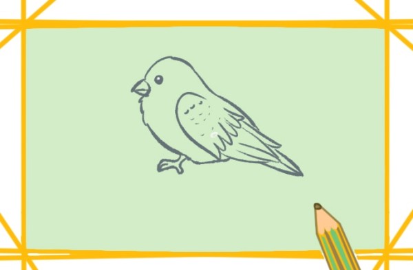 Simple drawing of bird on branch