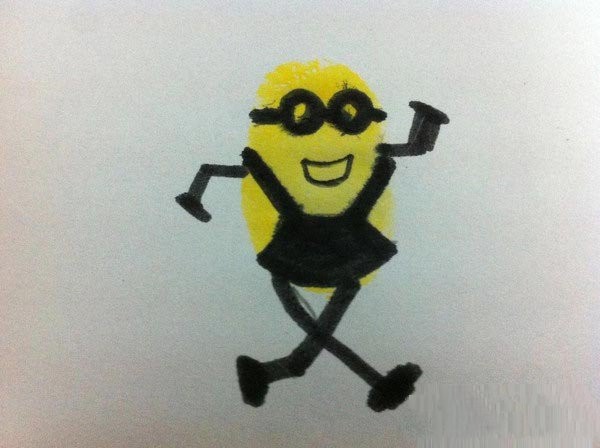 Minion finger painting method