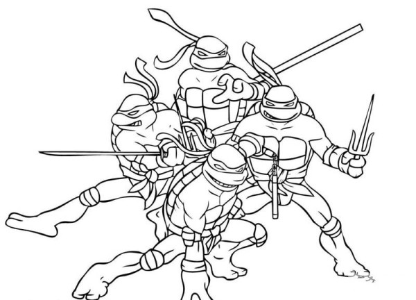 Simple drawings of anime characters Simple drawings about Teenage Mutant Ninja Turtles