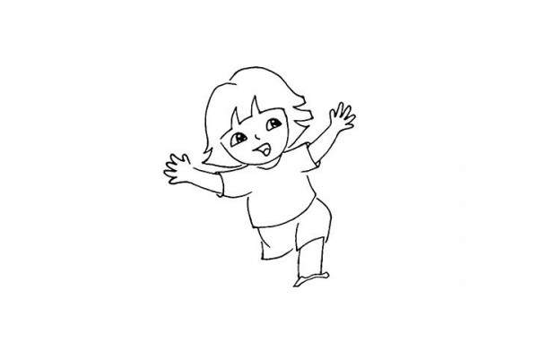 How to draw Running Dora