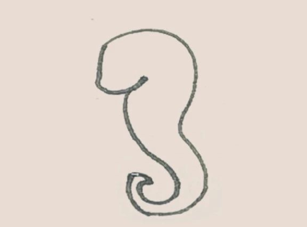 Simple drawing of seahorse