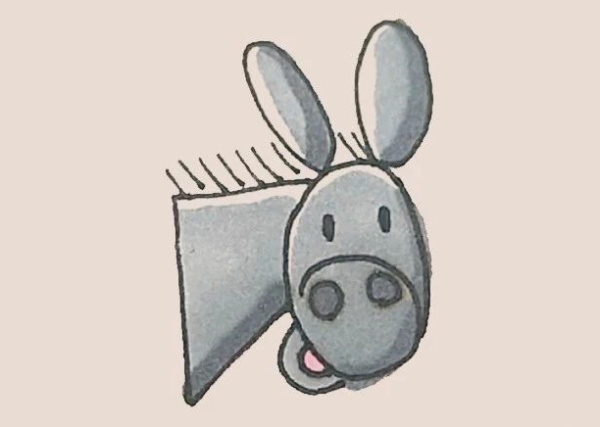 Simple drawing of donkey