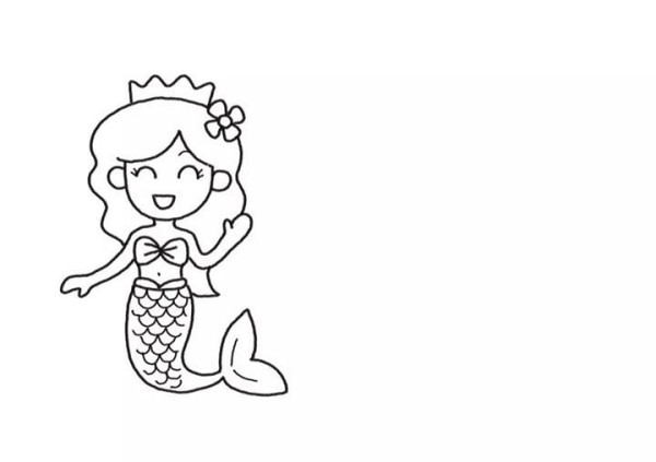 Draw mermaid princess and mermaid king