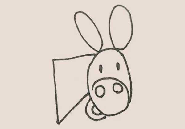 Simple drawing of donkey