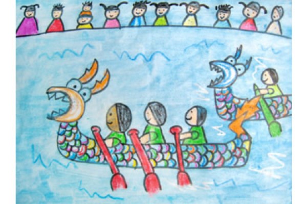 Childrens drawings about Dragon Boat Festival-Dragon Boat Race