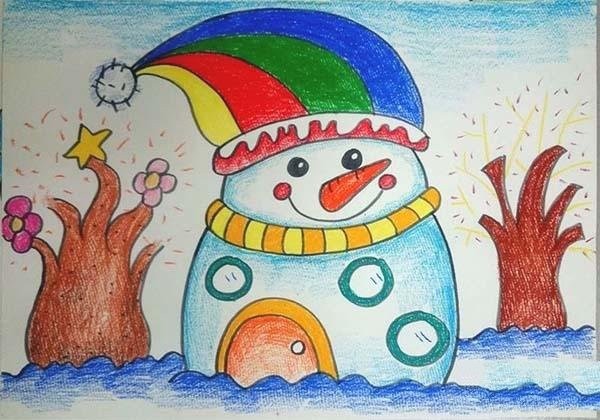 Excellent award-winning childrens drawing pictures of snowman