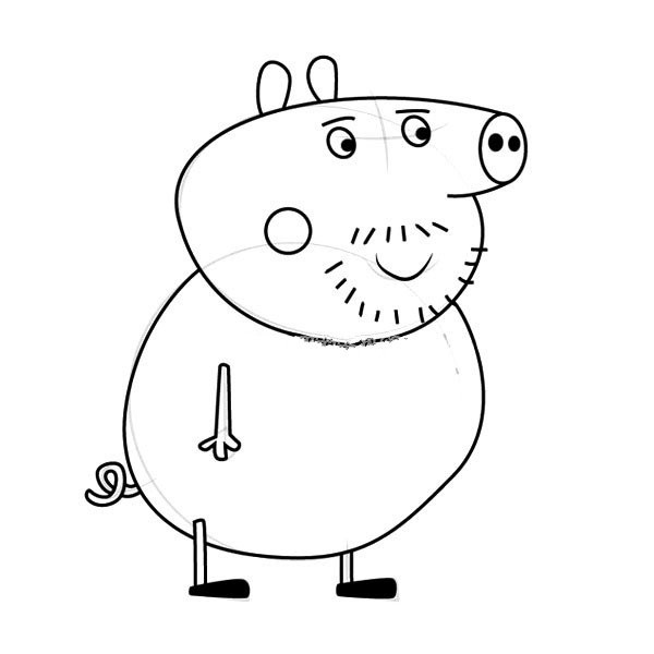 Peppa Pigs Uncle Pig Simple Drawing