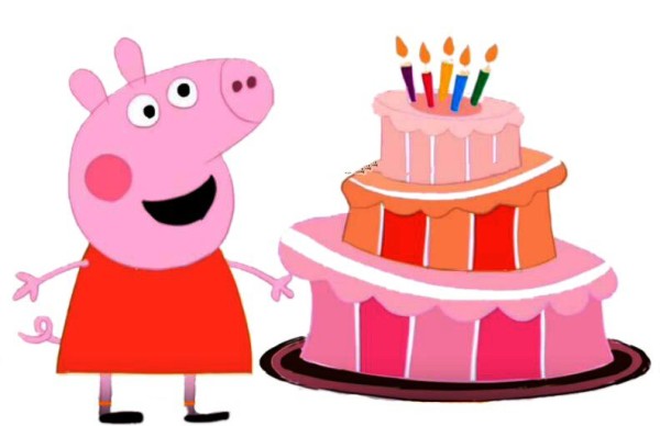 Peppa Pig and birthday cake