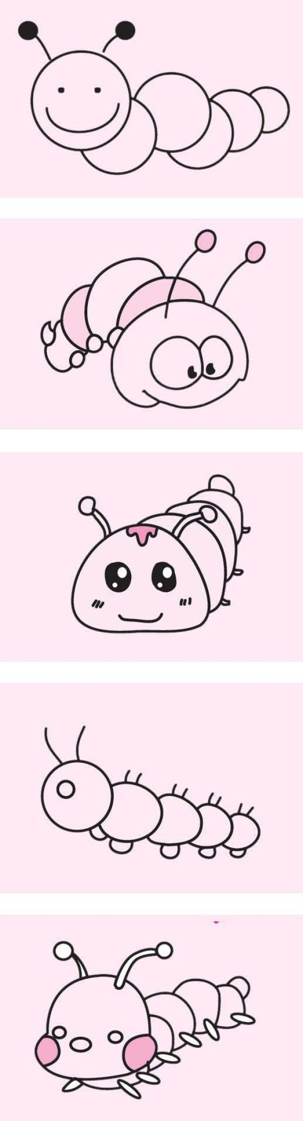 How to draw a super cute caterpillar