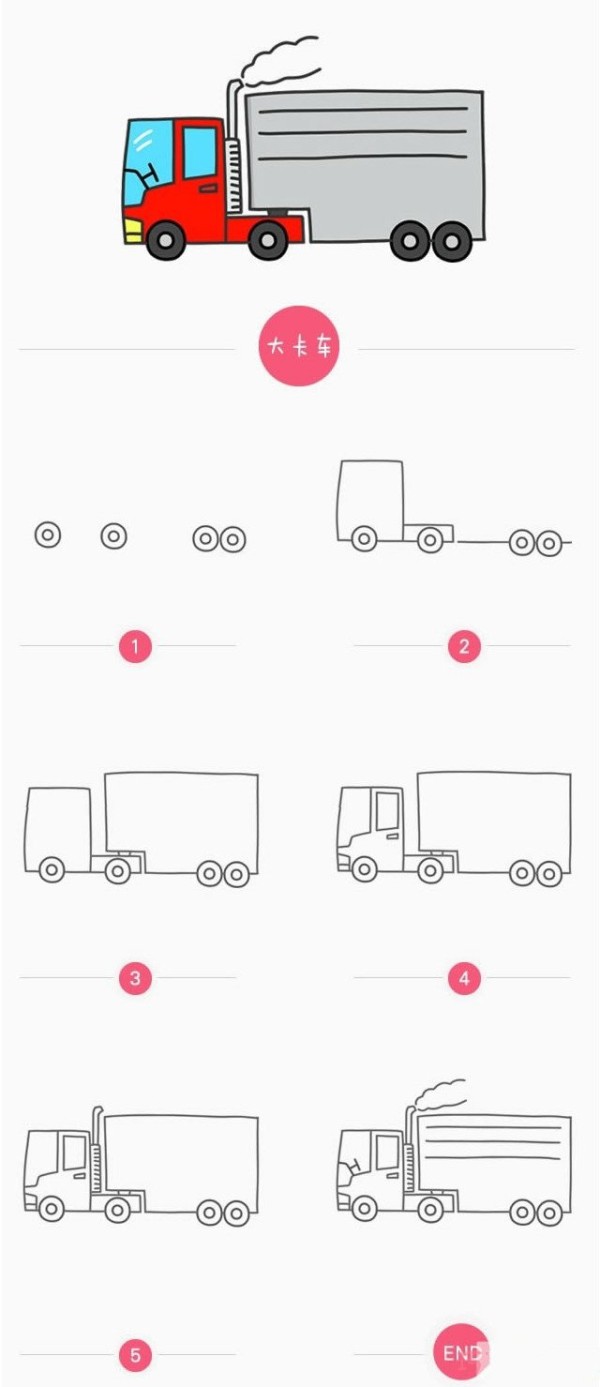 How to draw a big truck