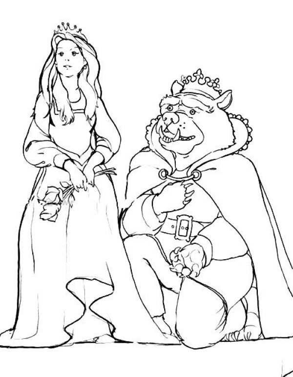 Beauty and the beast simple drawing pictures