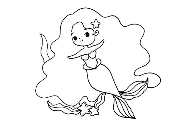 Beautiful and cute little mermaid simple drawing tutorial