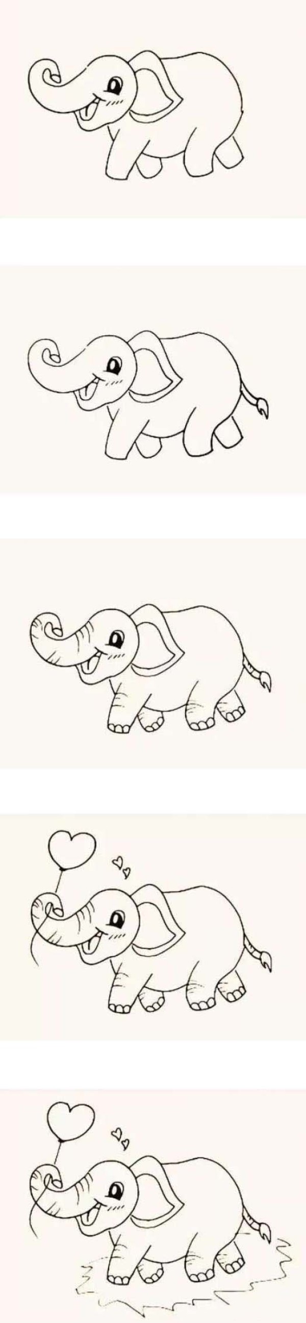 Simple drawing of a leisurely elephant