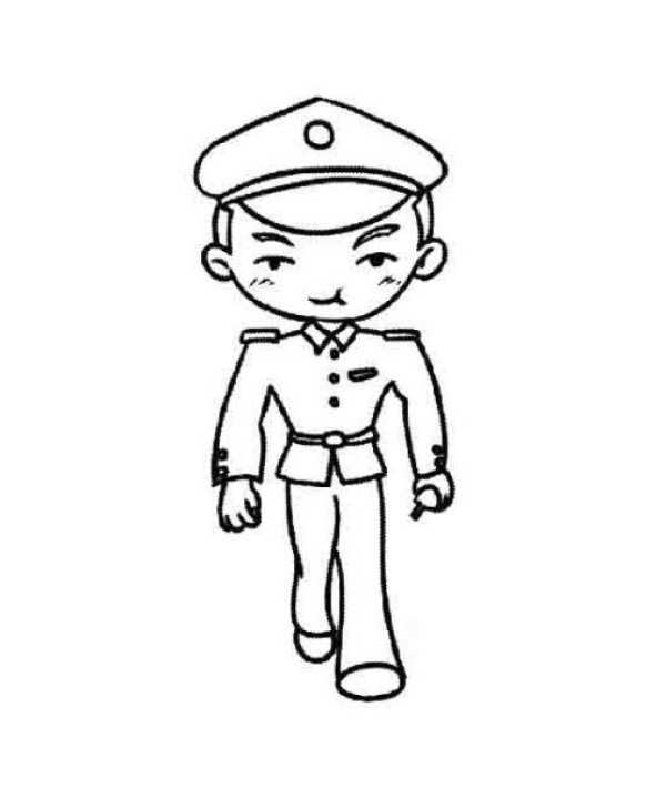 Simple drawing of childrens characters police