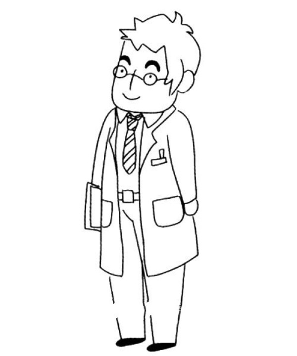 Simple drawing of professional figures doctor