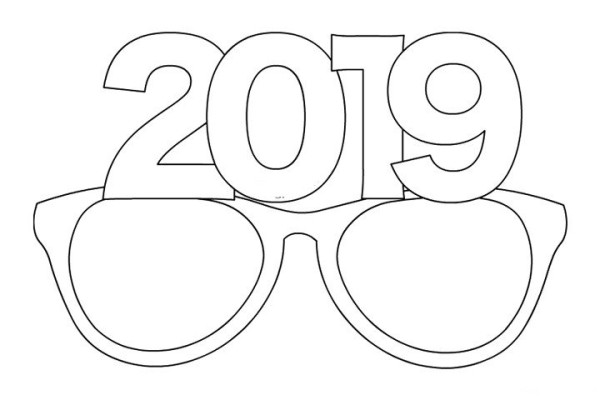 2019 New Years Art Words Simple Drawing