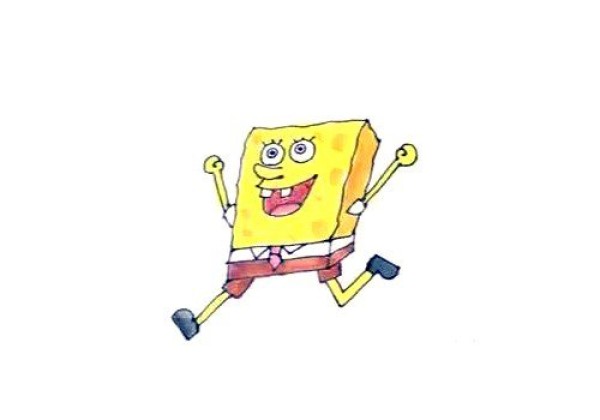 Draw cute spongebob with simple strokes