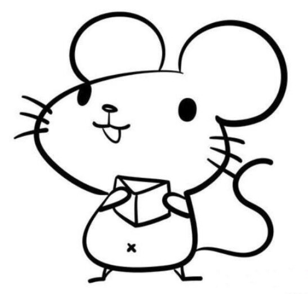 Cute little mouse simple strokes