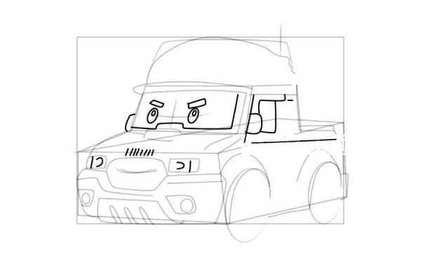 Police car Polymark simple drawing