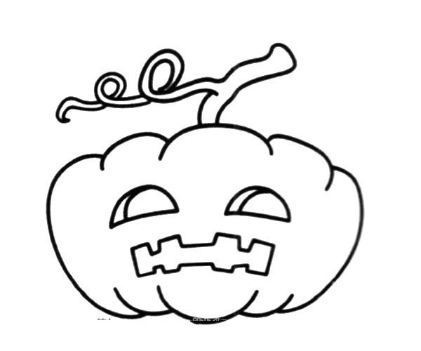 Simple drawing of pumpkin with grimace