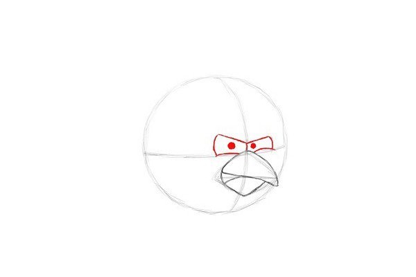 How to draw red angry birds