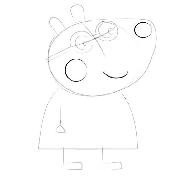 Peppa Pig and Belinda the Bear Simple Drawing