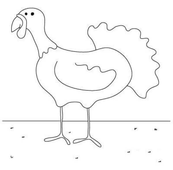 Cartoon turkey simple drawing