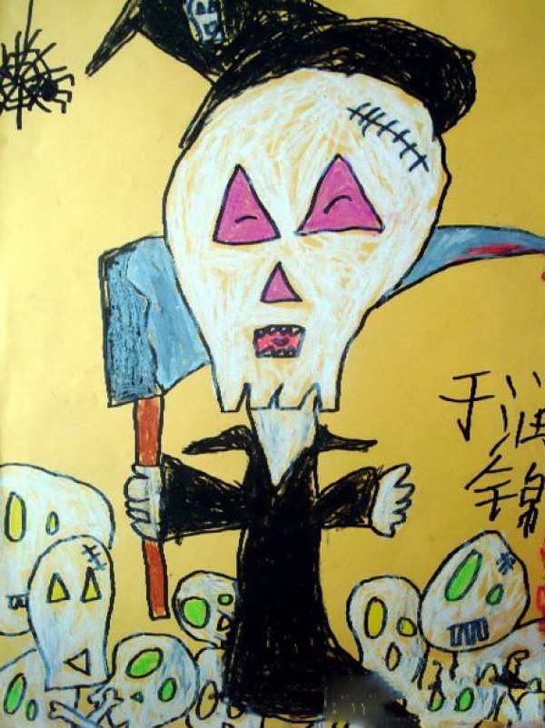 Halloween theme childrens drawing-Halloween skeleton