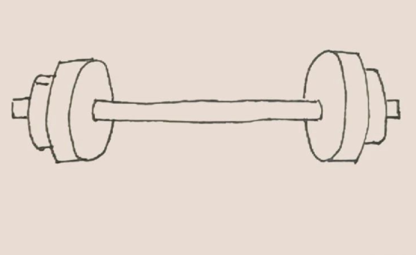 Simple drawing of barbell