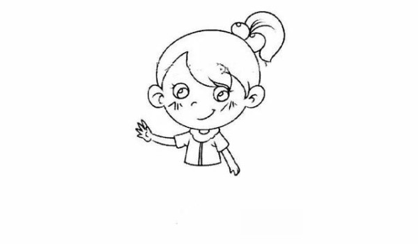 Simple drawing of a girl with ponytail