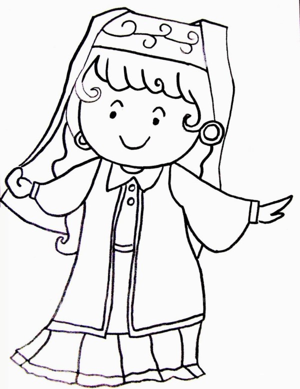 Simple drawing of Uygur little girl