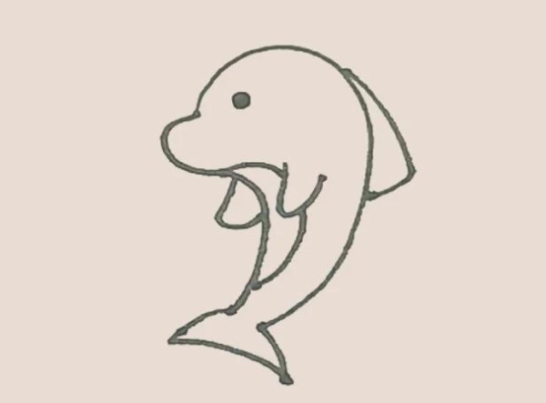 Simple drawing of dolphin