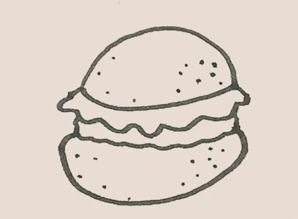 Simple drawing of burger