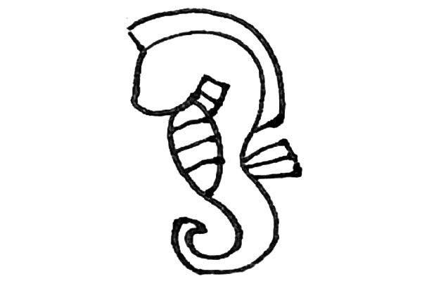 Children learn to draw seahorses easily