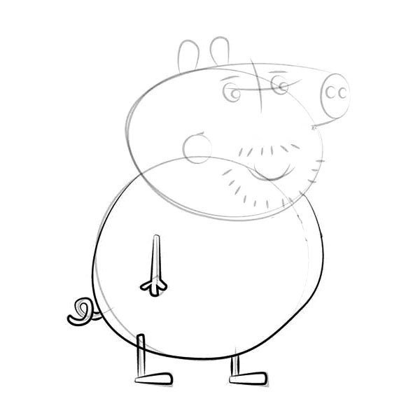 Peppa Pigs Uncle Pig Simple Drawing