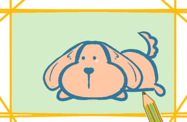 Simple drawing of lying dog