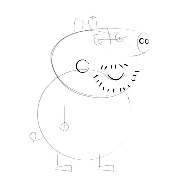 Peppa Pigs Uncle Pig Simple Drawing