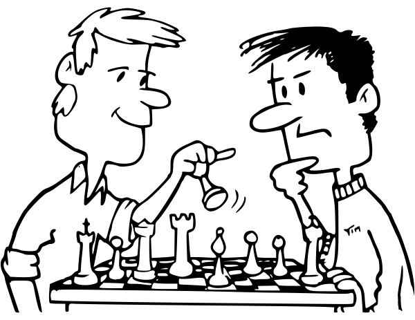 Two friends are playing chess