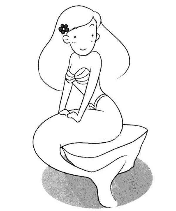 Beautiful mermaid simple drawing tutorial