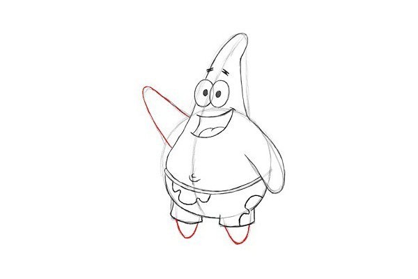 How to draw Patrick Star in simple strokes