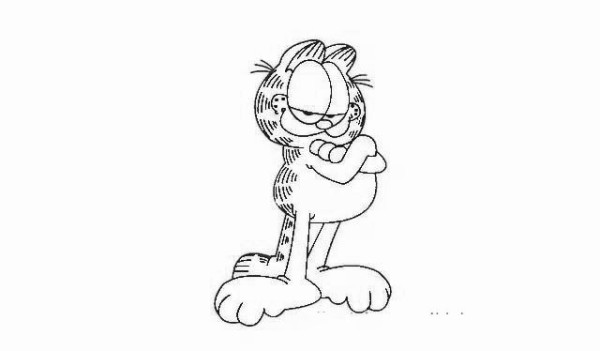 Draw a naughty Garfield cat