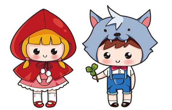 5 simple drawing pictures of Little Red Riding Hood