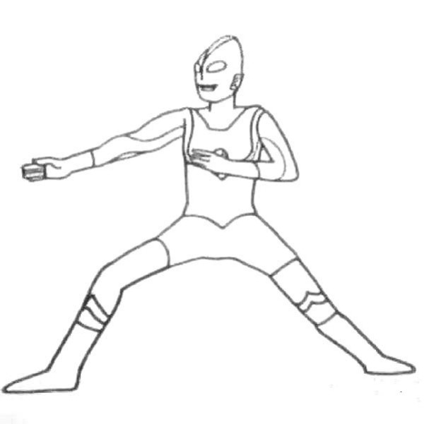 Ultraman simple strokes picture