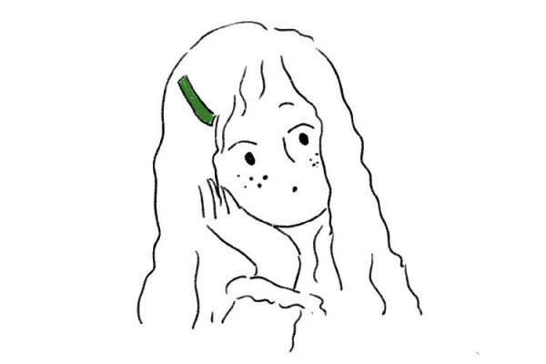 Long hair girl simple drawing avatar