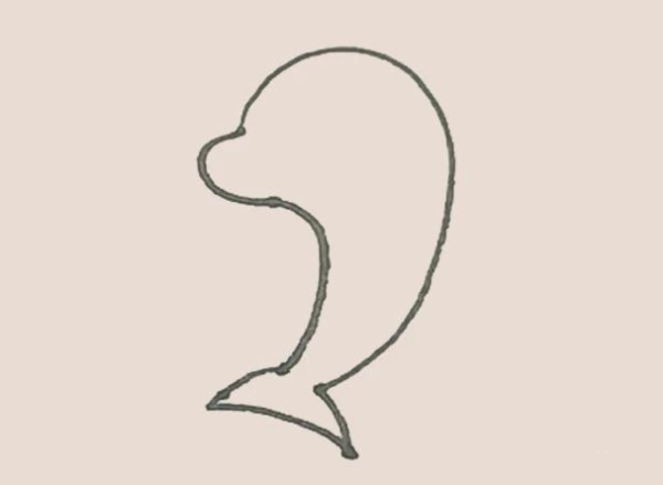 Simple drawing of dolphin