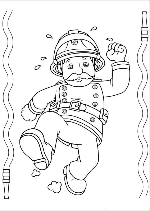 A complete collection of simple drawings of fire fighters