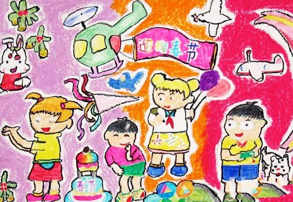 A complete collection of childrens drawing pictures for the Spring Festival of the Year of the Rooster in 2017