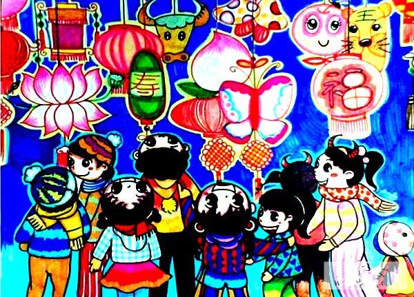 Appreciation of children’s paintings of Lantern Festival 2017