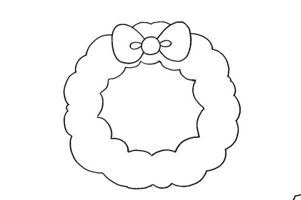 How to draw a Christmas wreath